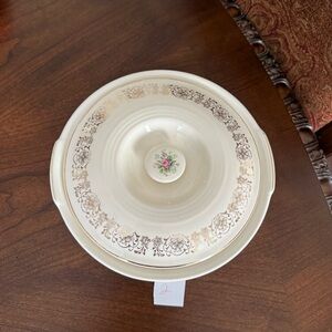 Vintage Limoges Triumph Rosalie 22k Gold Trim  Serving Bowl w/ Lid USA Made #2